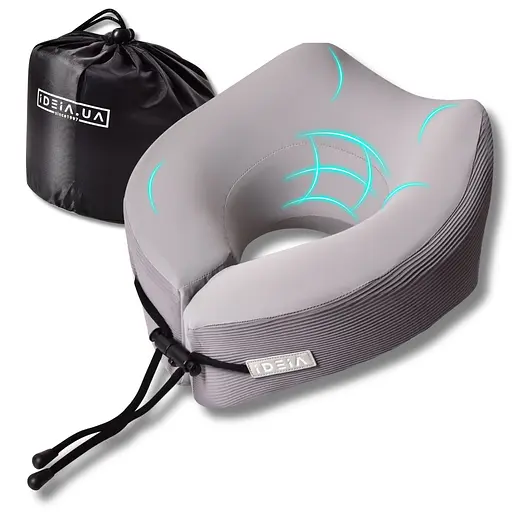 Подушка рогалик ортопедична Ideia Travel дорожня з ефектом пам'яті 27х26х17 см (8-35859) - фото 2