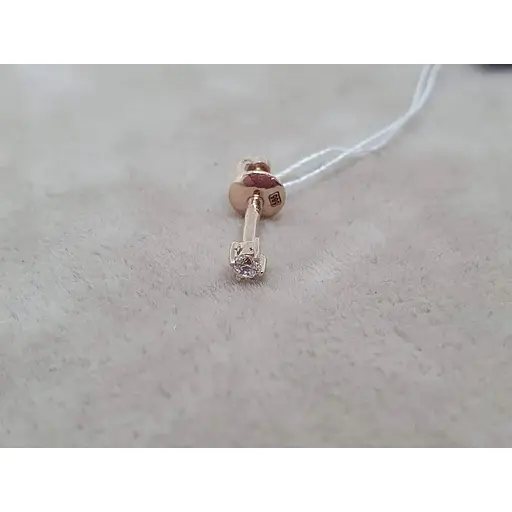 Золотая моносерьга-пуссета Вселенная с фианитом. 21711101.5 - фото 3