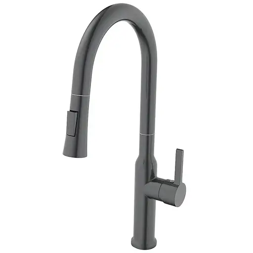 Смеситель для кухни с выдвижным изливом Mixxus Premium Pull 014 graphite MI6959 Графит - фото 1