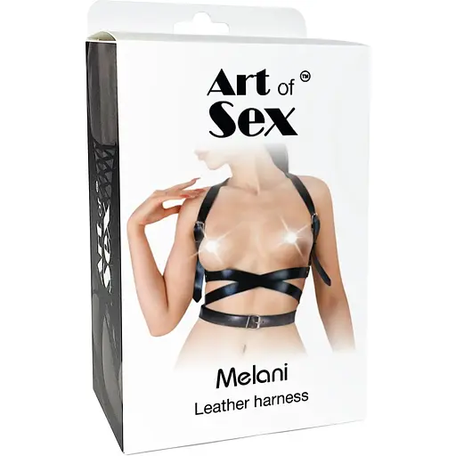 Шкіряна портупея Art of Sex - Melani LeaTher harness, Чорна L-2XL - фото 4
