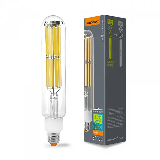 LED лампа VIDEX Filament T52F 50W E27 5000K - фото 1