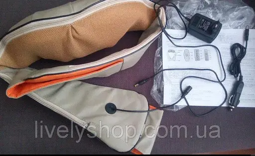 Шиацу массажер для шеи и спины 4 кнопки воротник 55W с функцией подогрева - фото 7