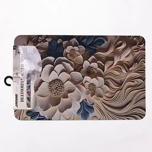 Антискользящий 3D коврик для ванной комнаты из мягкого диатомита 38×58(см) влагопоглощающий коврик для дома ванны душа и туалета Yiwu HP-42-64 - фото 4