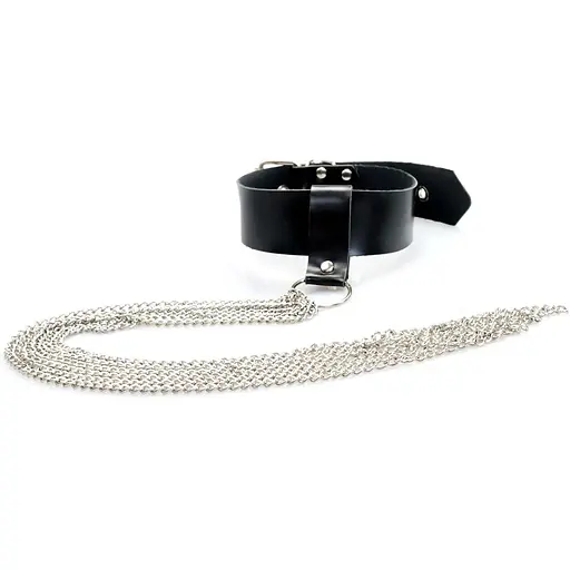 Сексуальний чокер з ланцюгами Art of Sex - Stormy chain and LeaTher
