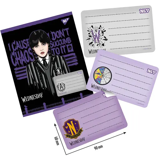 Наліпки на зошити Yes Wednesday 2 8 шт. (955531) - фото 2