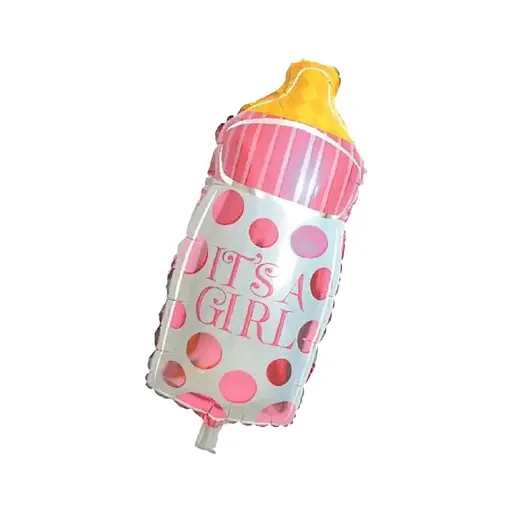 Шар воздушный фольгированный (35 см) Детская бутылочка розовая