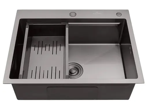 Кухонная мойка Kroner KRP Schwarze - 6350HM PVD (3.0/1.0 мм) (CV031453) - фото 3