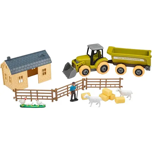 Игровой набор Otamanko Веселый хутор трактор и ферма с овцами и курами