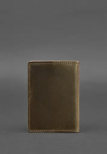 Кожаная обложка для паспорта и военного билета 1.3 темно-коричневая Crazy Horse - фото 5