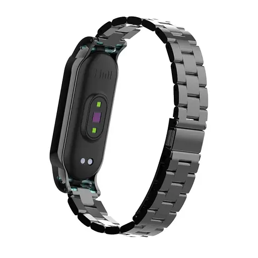 Ремінець для фітнес-браслета Boorui для Xiaomi Mi Band 5 і 6 металевий чорний - фото 2
