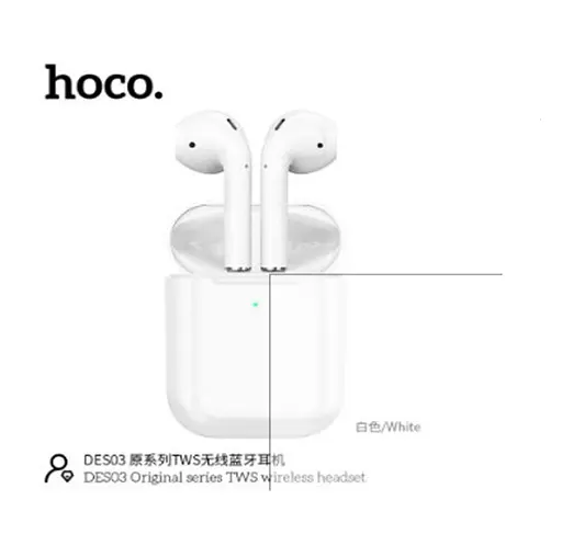 Навушники Hoco DES03 Air wireless headset TWS White - фото 2