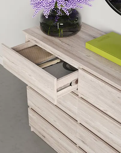 Комод в спальню MebelStar Нео 8Ш 120x43x98 см Аляска серый (MBS-1099) - фото 3