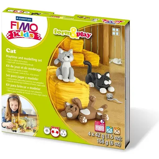 Набор пластики Fimo kids Кошки 4 цвета 42 г  - фото 1