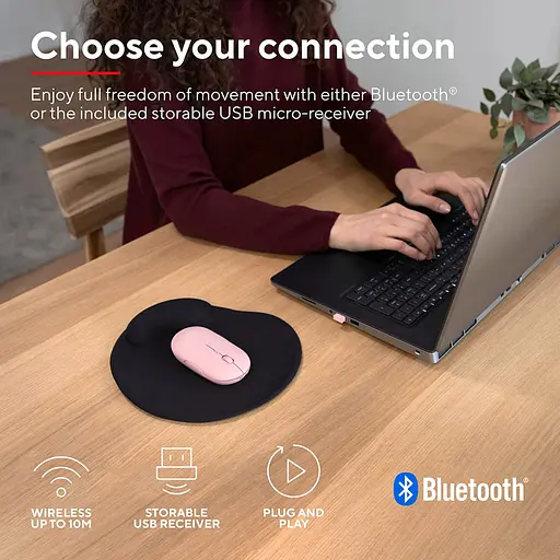 Мышка Trust Puck Wireless/Bluetooth Silent Pink (24125) - фото 11