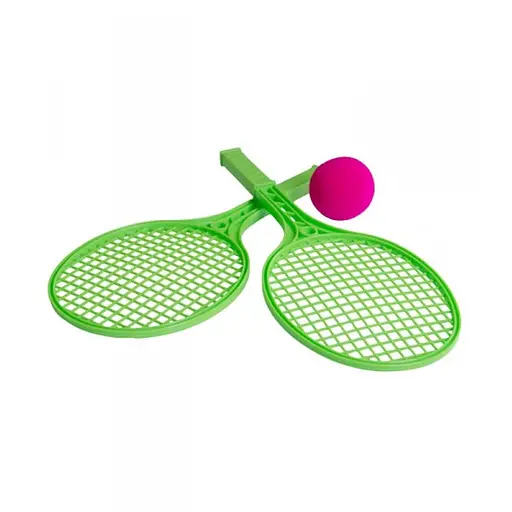 Іграшка "Ракетка мала ТехноК" 0373, 2 ракетки та м'ячик, у сітці (4823037600373) МІКС - фото 1
