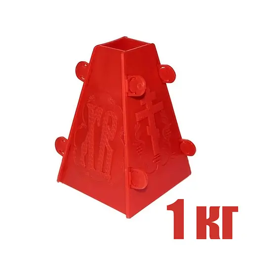 Набір розбірних пластикових форм з 3 штук для сирної паски 1.0 кг / 0.5 кг / 0.3 кг, Ласунка Червоний 83074 - фото 5