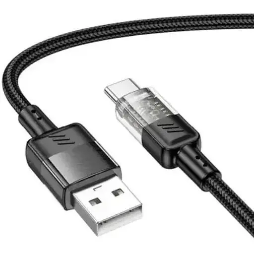 Кабель Hoco U129 Spirit transparent charging data cable Type-C Чорний