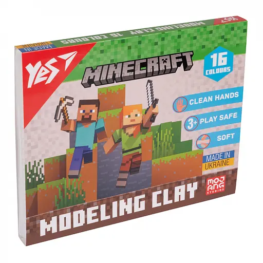 Пластилин Yes Minecraft, 16 цветов, 320 г