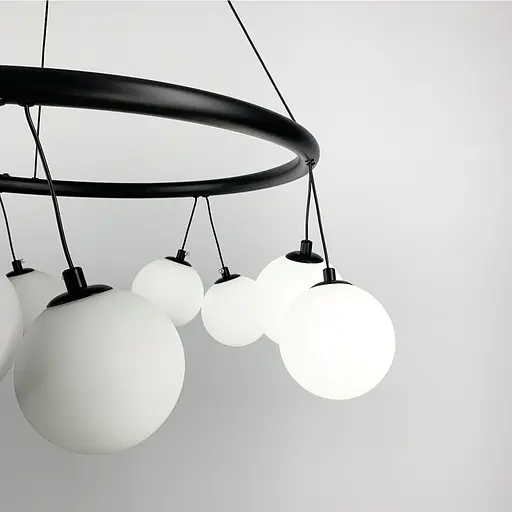 Подвесная люстра-кольцо Magic Beans на 10 плафонов d 60 Line.F SG 18/10 BK - фото 2