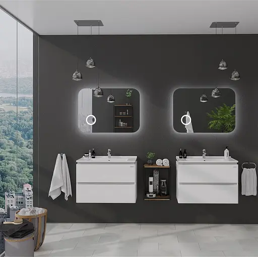 Тумба з умивальником Sanwerk Амата Air 80 Білий з умивальником Меркур MV0000793 Білий - фото 2