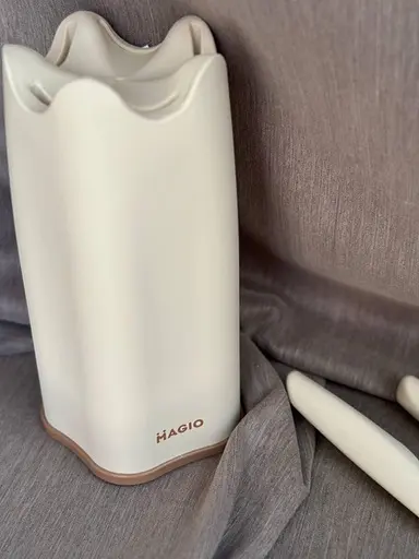 Универсальный набор 5 кухонных ножей нержавеющая сталь с подставкой бакелит для кухни Magio MG-1125 Бежевый - фото 4