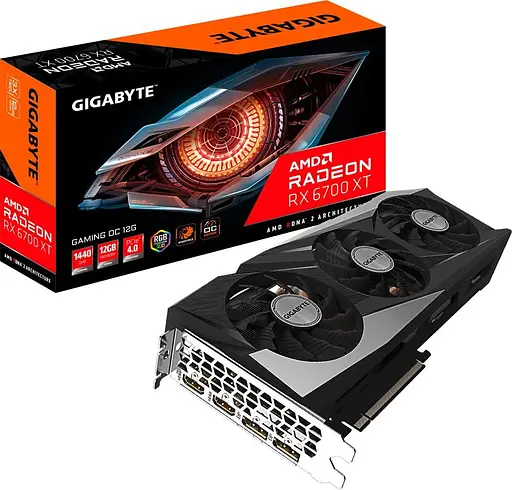 Видеокарта Gigabyte AMD Radeon RX 6700 XT 12Gb Gaming OC (GV-R67XTGAMING OC-12GD) (GDDR6, 192 bit, PCI-E v4.0 x16) Б/у - фото 5