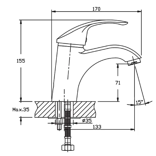 Змішувач для умивальника Haiba MARS 001 HB0241 - фото 2