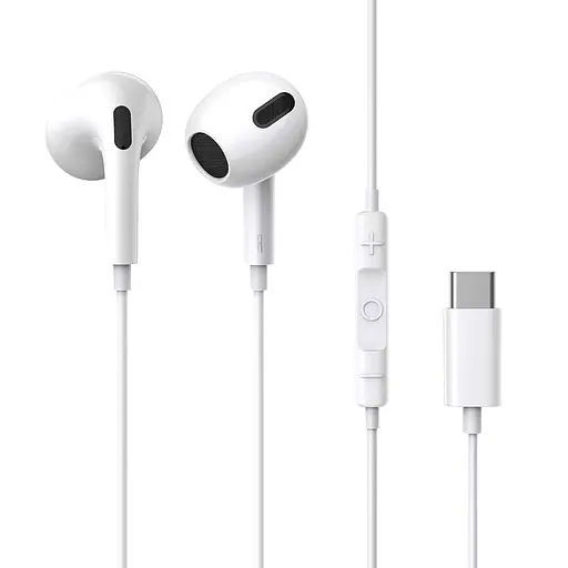 Навушники Baseus Encok Type-C lateral in-ear Wired Earphone C17 White - фото 1