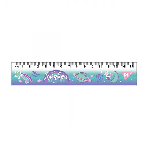 Лінійка YES Glamour, 15 см, 10 шт. в упаковці