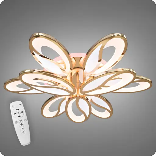 Люстра світлодіодна 517 Dlight 3color з пультом 150Вт Золото (01991) - фото 2