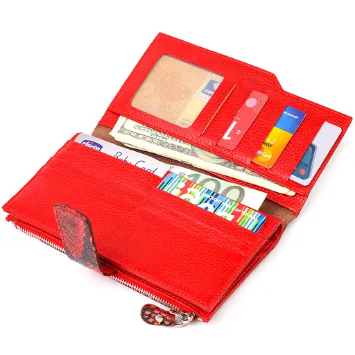 Кожаный женский кошелек Canpellini 10х18.7х2 см acs0025146 - фото 4