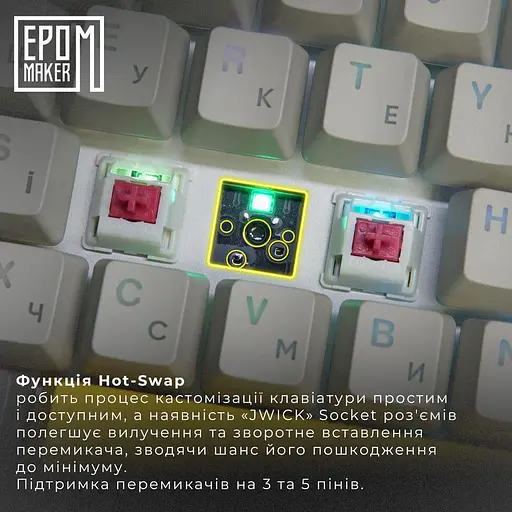 Клавиатура Epomaker EP64 Mulan White (EP64-W-M) - фото 6