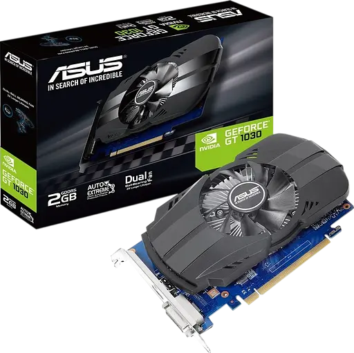 Видеокарта GeForce GT 1030 2GB Asus Phoenix OC (PH-GT1030-O2G) Б/У - фото 1