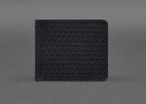 Мужской кожаный портмоне синий 1.0 зажим для денег Карбон - фото 1