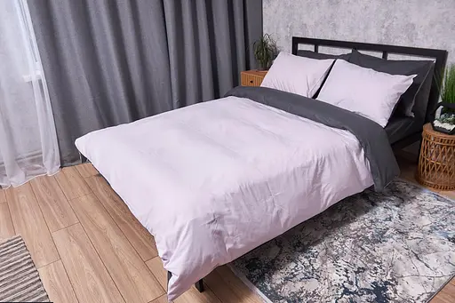 Комплект постельного белья Moon&Star Бязь Gold Люкс Orchid Gray евро 200х220 наволочки 2х40х60 - фото 1