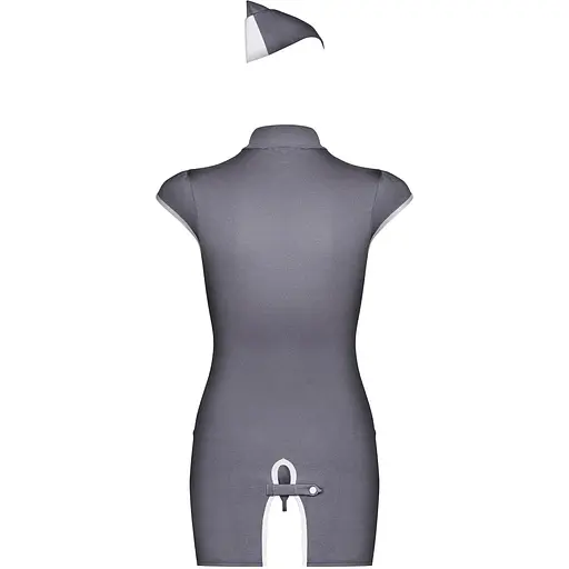 Эротический костюм стюардессы Obsessive Stewardess 3 pcs costume grey S/M, серый - фото 6