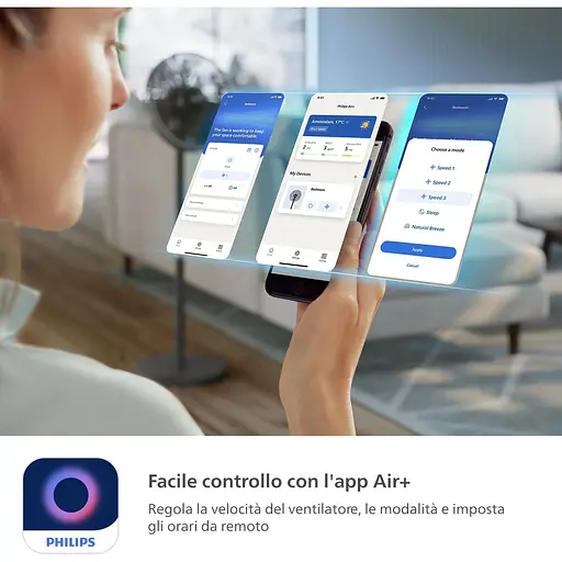 Вентилятор Philips Series 3000 напольный 40 см 48 Вт черный (CX3550/01) - фото 7