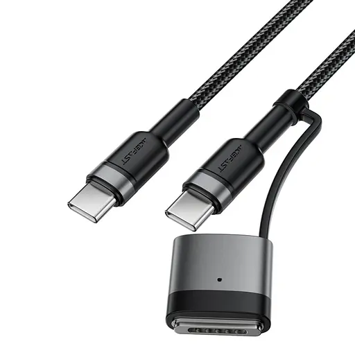 Кабель Acefast C22-05 USB-C to USB-C / magnetic aluminum alloy charging data cable Black - фото 3