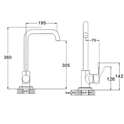 Змішувач для мийки Zegor SAP4-B090 inox Нержавіюча сталь 30412 - фото 4