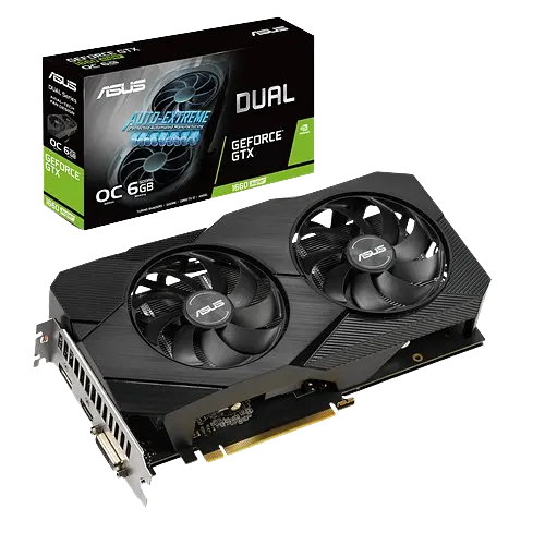 Видеокарта GeForce GTX 1660 Super 6GB Asus Dual EVO OC (DUAL-GTX1660S-O6G-EVO) Б/У