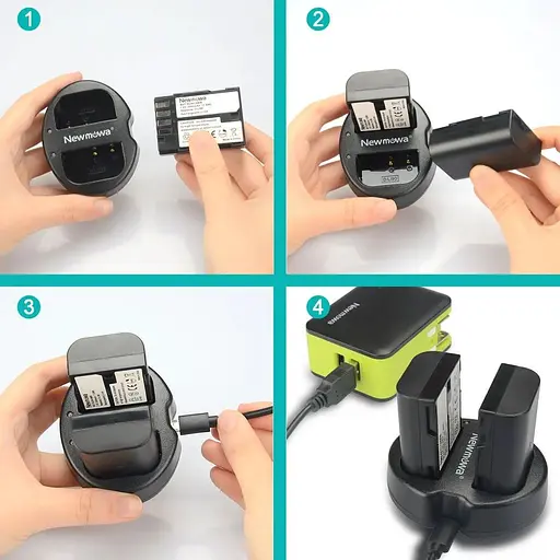 Сменная батарея D-Li90 Newmowa (2 шт.) и двойное зарядное устройство USB для Pentax D-LI90 и Pentax 645D, 645Z, K-01, k-1, K-3 - фото 3