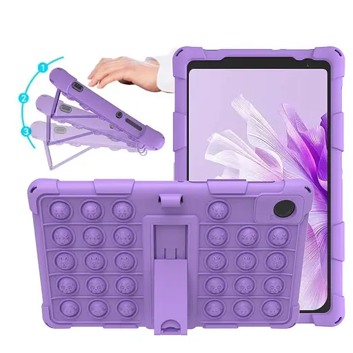 Чохол SoftGel Kids дитячий pop-it Samsung Galaxy Tab A9 SM X110 X115 X116 Фіолетовий - фото 2