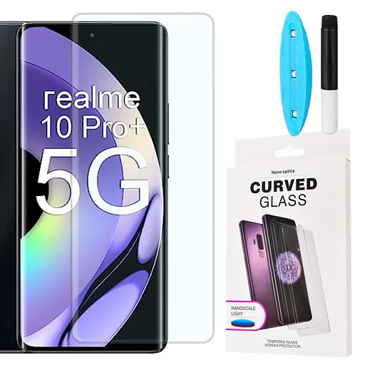 Захисне скло DK для Realme 10 Pro+ UV Curved 017496 clear 2 шт. - фото 2