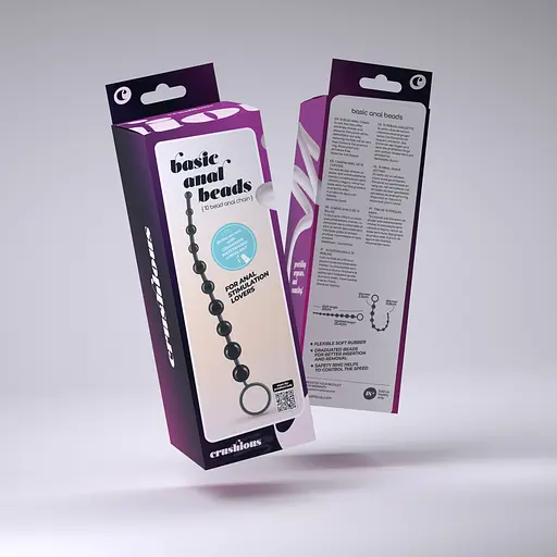 Анальний ланцюжок Crushious з 10 намистин чорний - фото 6