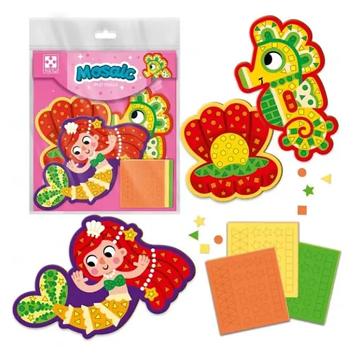 Набор для творчества Vladi Toys мягкая мозаика Русалочка (на украинском)