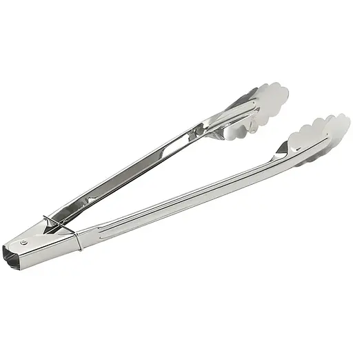 Щипці кухонні універсальні з нержавіючої сталі "Пелюстка" для барбекю гриля м'яса, риби, овочів 27 см, Kitchen Master Сріблястий 86758 - фото 1