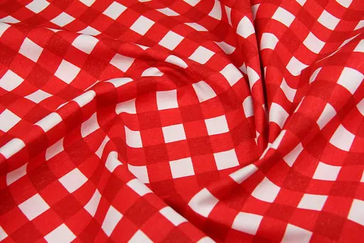 Тканина з тефлоновим просоченням з принтом Клітинка (від 1 м) Червоний - фото 2
