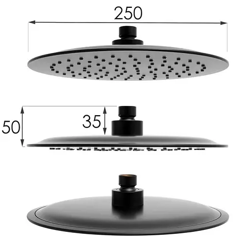 Душова система Yoka Ferra 25 Black з термостатом BP.FERRA-THERM-25-BLK, Чорний матовий - фото 4