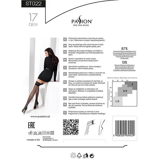 Чулки Passion ST022 3/4 nero - фото 6