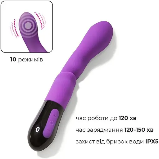 Вібратор Adrien Lastic Nyx 2.0 стимуляція точки G і входу в піхву перезаряджається - фото 3